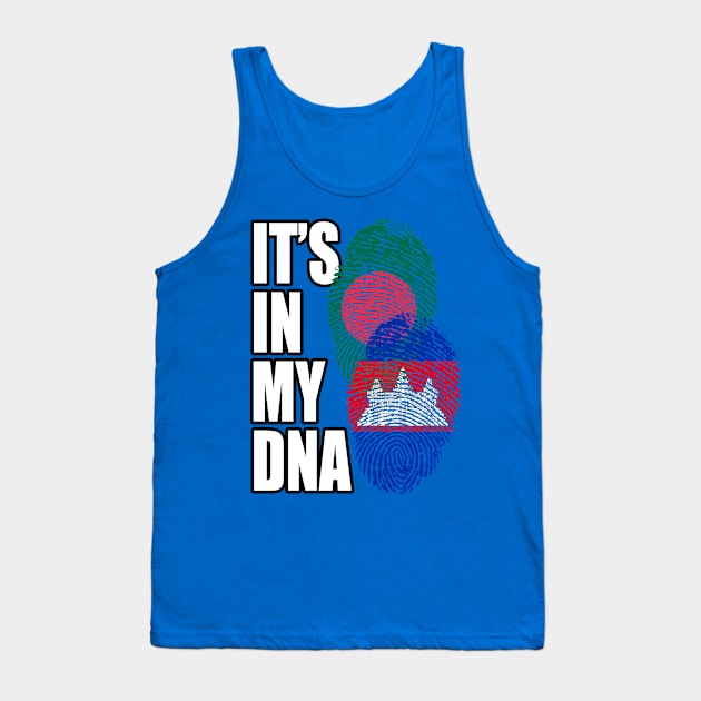 Cambodian And Bangladeshi Mix Heritage DNA Flag Tank Top by Just Rep It!!